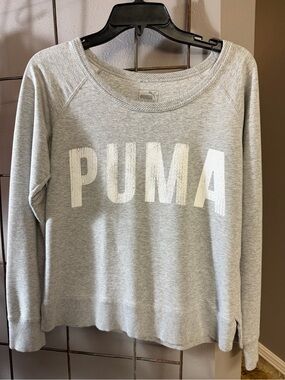 Puma Light Gray Sweatshirt with White Logo